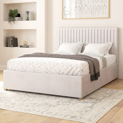 Aspire Grant Electric Adjustable Bed Upholstered with Pocket Sprung Mattress UK Made, Plush Light Silver, Size Double