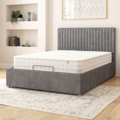 Zaye Living Willow Electric Adjustable Bed Set Fabric Pocket Sprung Mattress In Grey - Size: Super King By Debenhams