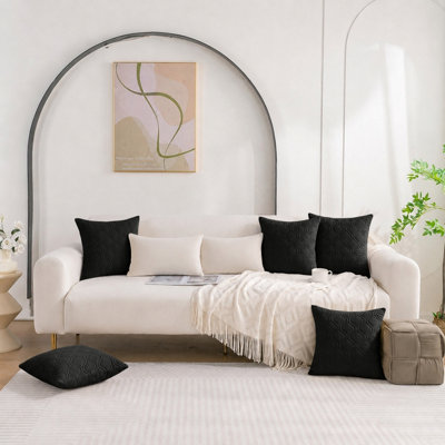 Aspire Homeware Black Velvet Cushion Indoor Living Room Sofa Cushions ...