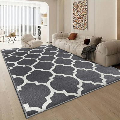 Aspire Homeware Luxury Large Rug, Non-Slip Plush Living Room Bedroom ...