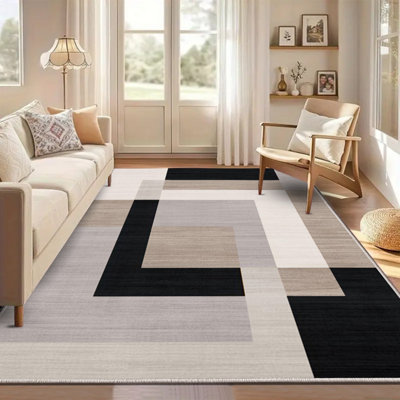 Aspire Homeware Luxury Large Rug, Non-Slip Plush Living Room Bedroom ...