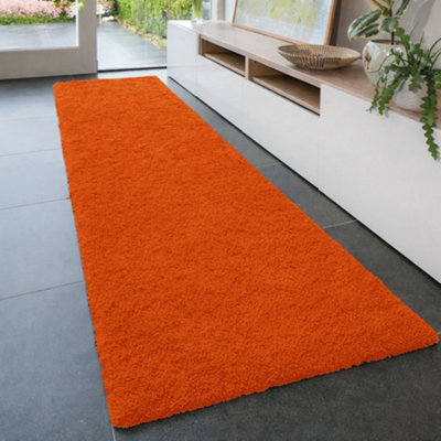 Aspire Homeware Non-Slip Rust Shaggy Rug Soft Fluffy Washable, Medium ...