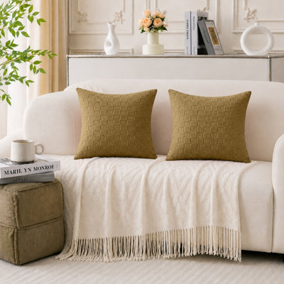 Aspire Homeware Rust Velvet Cushion Indoor Living Room Sofa Cushions ...