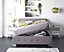 Aspire Side Opening Ottoman Storage Bed in Grey Crushed Velvet, Double