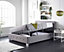 Aspire Side Opening Ottoman Storage Bed in Grey Linen, Superking