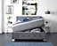 Aspire Side Opening Ottoman Storage Bed in Grey Plush Velvet, Double