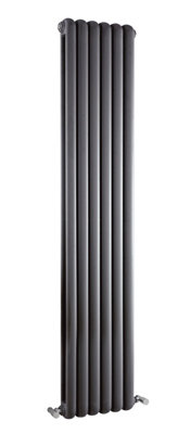 Aspire Vertical Double Panel Radiator - 1800mm x 383mm - 3713 BTU - Anthracite - Balterley