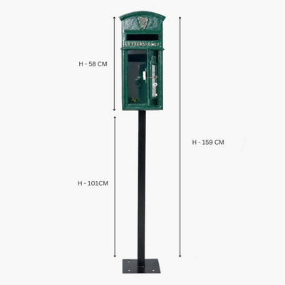 Assorted Collections Traditional Irish Green Post Box with Lock - Wall ...
