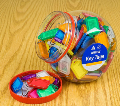 Assorted Coloured Key Rings with Click tabs to Keep Keys Secure