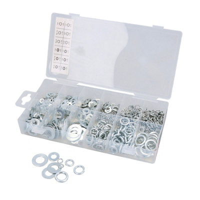 Assorted Flat and Spring Washer Assortment Set Metric + Imperial 790pc Kit