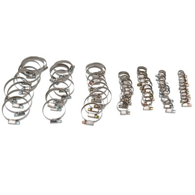 Assorted Jubilee Hose Pipe Clamps Clips For Air Water Fuel Gas 8mm - 60mm 70pc