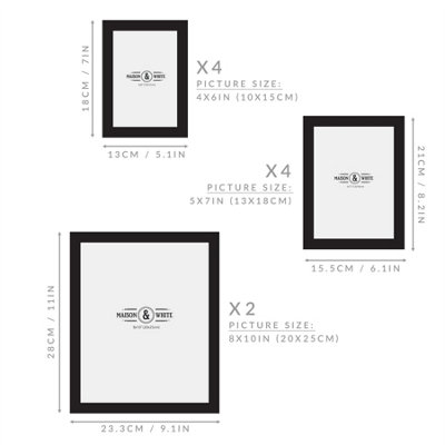 Assorted Photo Frames - Set of 10 Black - 3