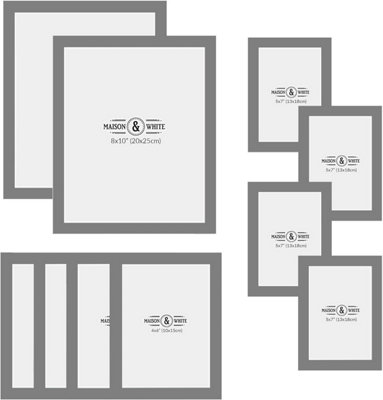 Assorted Photo Frames - Set of 10 Grey