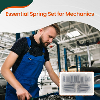 Assorted Springs with Storage Box Compression and Tension Springs Rust Resistant Finish Set of 70