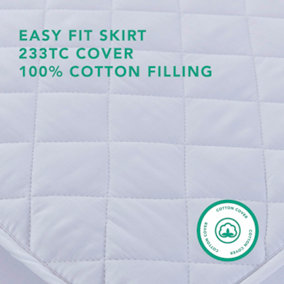 Assura Sleep Pure Cotton Quilted Mattress Protector With Micro-Fresh