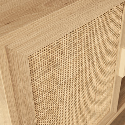 Astbury 1 Rattan Door Compact Open Shelving Sideboard Cabinet Storage Unit