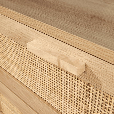Visual Reference: Astbury Chest Of 6 Drawers Rattan Fronts Solid Wooden Legs