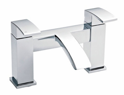Aster Luxury Square Deck Mounted Bath Filler Tap - Chrome - Balterley