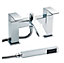 Aster Square Deck Mounted Bath Shower Mixer Tap & Shower Kit - Chrome - Balterley