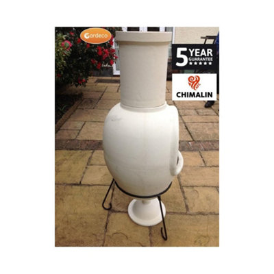 Asteria XL Chimalin AFC chimenea in natural clay, including lid & stand