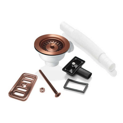 Astini 90mm Basket Strainer Waste Kit with Square Overflow, 1 1/2in BSP ...