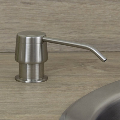 Astini Brushed Steel 270ml Integrated Kitchen Sink Soap Dispenser