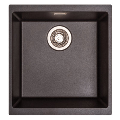 Astini Dante 400 1.0 Bowl Granite Black Undermount Kitchen Sink & Waste