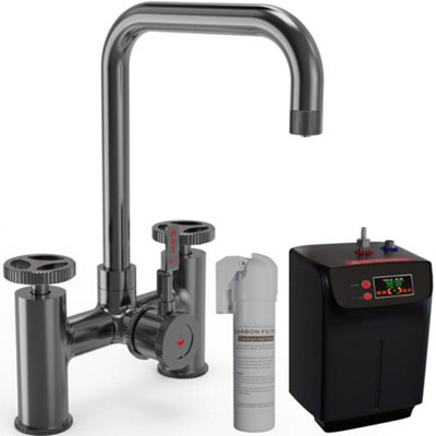 Astini Industrial Bridge 3-in-1 Boiling Water Kitchen Tap & Tank - Gun ...