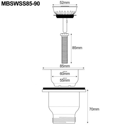 Astn, RAK, Rangemaster, Caple 65mm Copper Belfast Snk Plug Waste - View #2