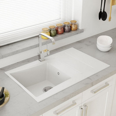 Astini Xeron 1.0 Bowl White SMC Synthetic Reversible Kitchen Sink & Waste