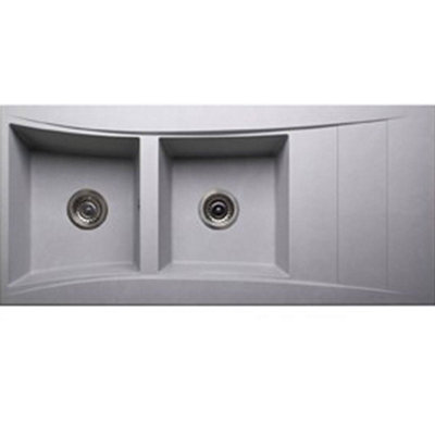 Astini Xeron 2.0 2-Bowl Reversible SMC Synthetic Inset Kitchen Sink with Tap & Waste, Black Matt