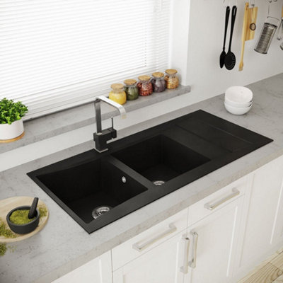 Astini Xeron 2.0 Bowl Black SMC Synthetic Reversible Kitchen Sink & Waste