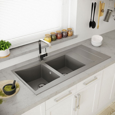 Astini Xeron 2.0 Bowl Grey SMC Synthetic Reversible Kitchen Sink & Waste