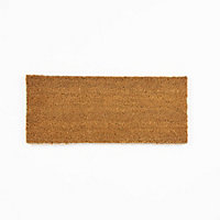 Astley Plain Rectangle Doormat Natural Non-Slip PVC Backing Waterproof 25 x 60 cm