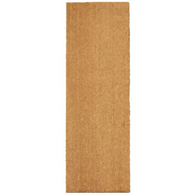 Astley Plain Rectangle Doormat Natural Non-Slip PVC Backing Waterproof  40 x 120 cm