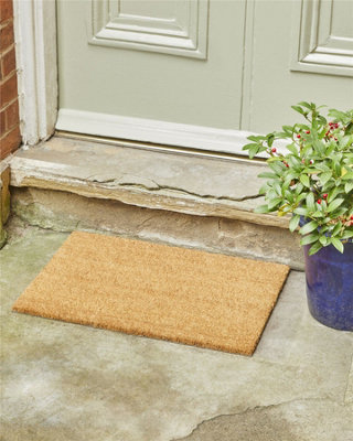 Astley Plain Rectangle Doormat Natural Non-Slip PVC Backing Waterproof 40 x 60 cm