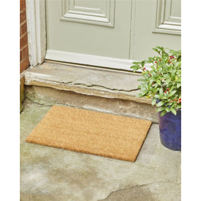 Astley Plain Rectangle Doormat Natural Non-Slip PVC Backing Waterproof 40 x 60 cm