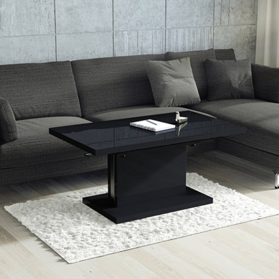 Aston 70 - 2 in 1 Extending Coffee / Dining Table - Black Gloss