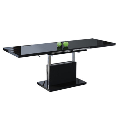 Aston 70 - 2 in 1 Extending Coffee / Dining Table - Black Gloss