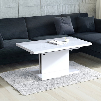 Aston 70 - 2 in 1 Extending Coffee / Dining Table - White Gloss