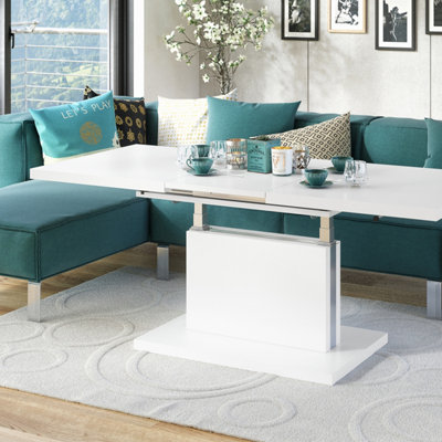 Aston 70 - 2 in 1 Extending Coffee / Dining Table - White Matt
