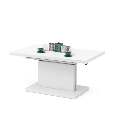 Aston 70 - 2 in 1 Extending Coffee / Dining Table - White Matt