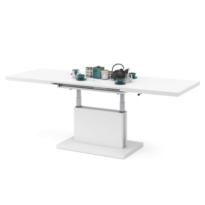Aston 70 - 2 in 1 Extending Coffee / Dining Table - White Matt