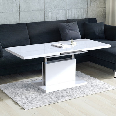 Aston 80 - 2 in 1 Extending Coffee / Dining Table - White Gloss