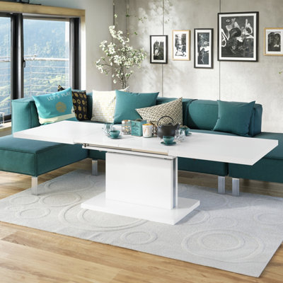 Aston 80 - 2 in 1 Extending Coffee / Dining Table - White Matt