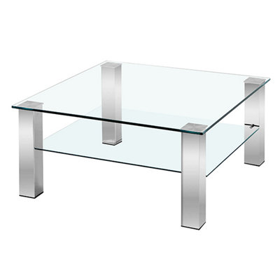 Aston Coffee Table Clear Glass Top Coffee Table for Living Room Centre Table Tea Table for Living Room Furniture Clear Glass