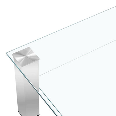 Aston Coffee Table Clear Glass Top Coffee Table for Living Room Centre Table Tea Table for Living Room Furniture Clear Glass
