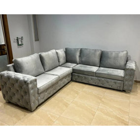 Aston Sofa Bed Corner Grey Fullback Cushions