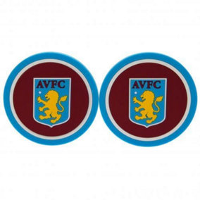 Aston Villa FC Coaster (Pack of 2) Burgundy/Blue/White (One Size)