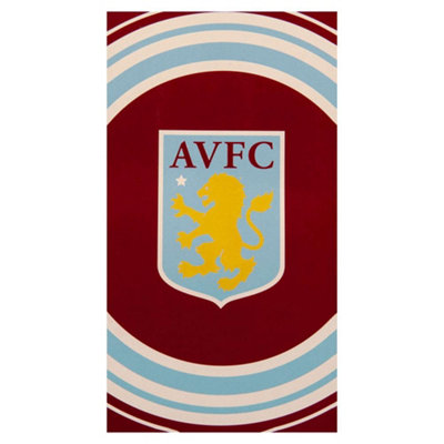 Aston Villa FC Crest Beach Towel Claret Red/Sky Blue/Yellow (One